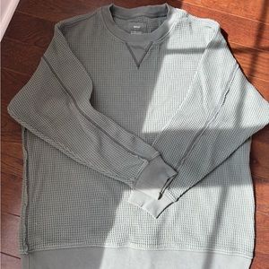 NEW Aerie green waffle knit crewneck, never worn. Oversized fit, size small
